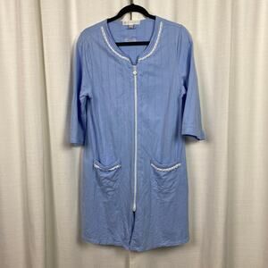 Eileen West 3/4 Sleeve Zippered Short Gown Coat Sz.S/M